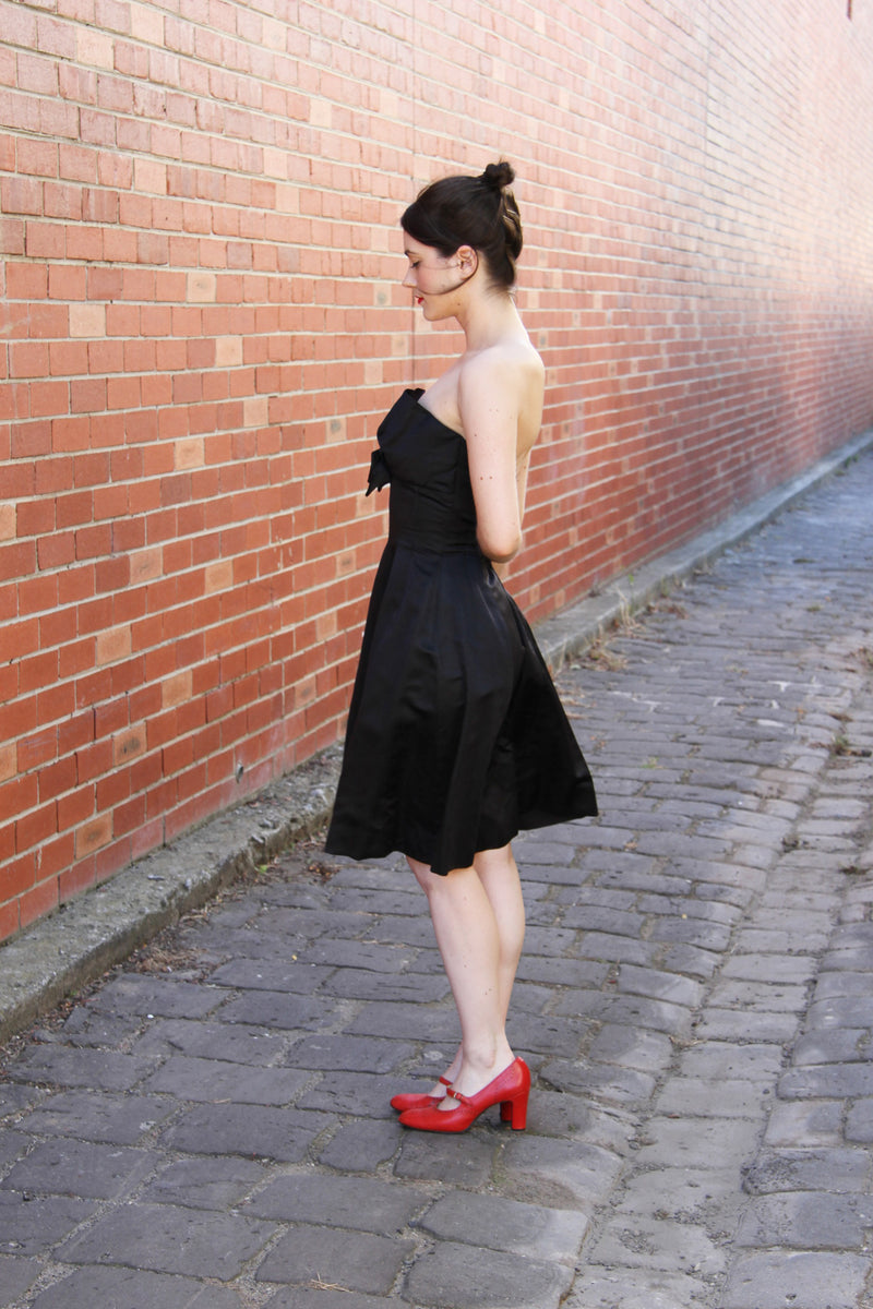 Vintage 1950s Black Cocktail Dress / Petal Bust / XS Sarah & Ludo Vintage 1950s Black Cocktail Dress / Petal Bust / XS Sarah & Ludo