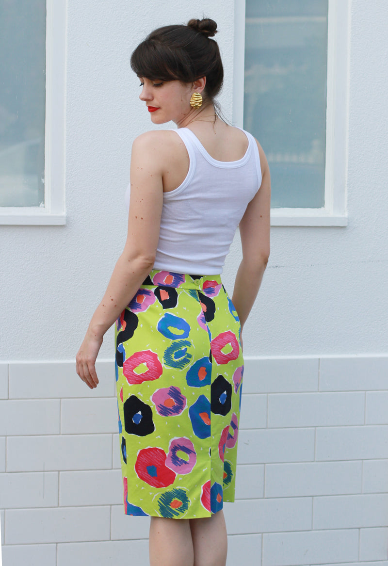 Vintage LOUIS FERAUD French Poppy Skirt / M