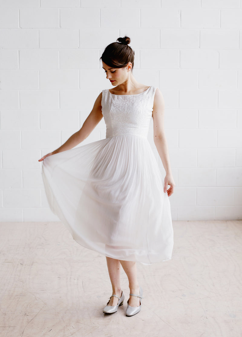 Vintage 1960s White Ballerina Dress / The MARGOT Dress / XS/S