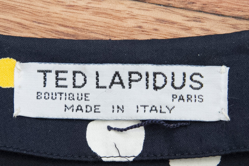 Vintage 1980s Ted Lapidus Boutique PARIS Polka Dot Dress / Medium
