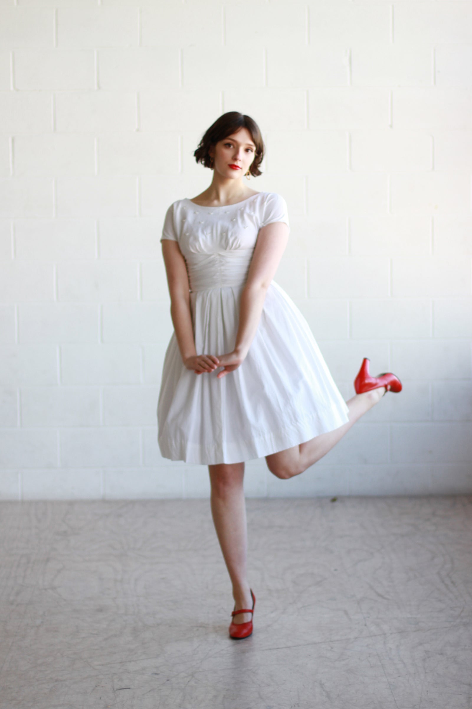 Vintage 1950s White Cotton Ballerina Dress / XS – Sarah & Ludo
