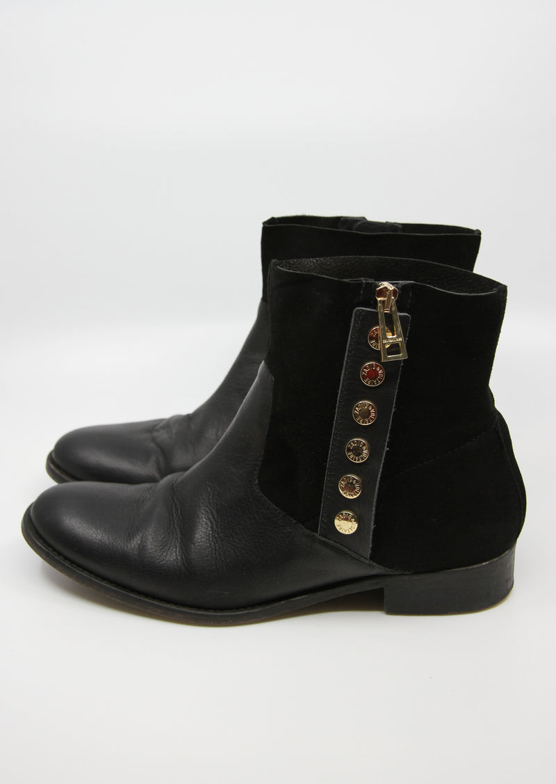 Zadig & Voltaire Arcade Rivets Leather Boots / 39